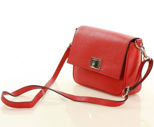 MARCO MAZZINI Torebka skórzana przez ramię crossbody classic flap czerwony - min. zamówienie 20 / 50 / 100 szt.