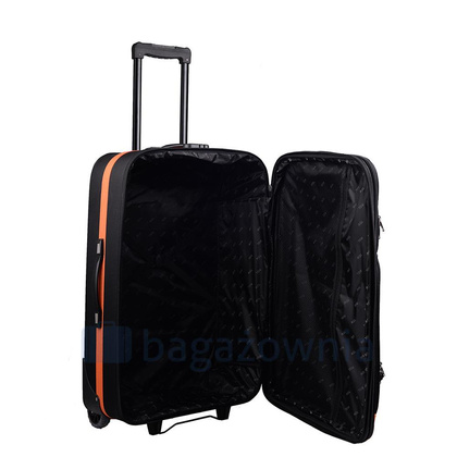 Duża walizka PELLUCCI RGL 652 L Czarna / Pomarańczowa