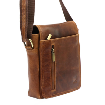 Klasyczna saszetka- torebka męska na ramię, skóra naturalna