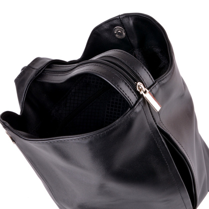 Plecak skórzany damski KEMER 1153-01 Czarny