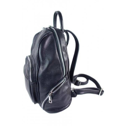 Elegancki poręczny plecak Vera Pelle Czarny VP344N