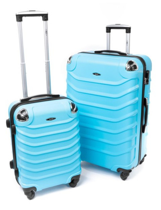 Walizki podróżne na kółkach ABS 2w1 730 S / L Lazurowy