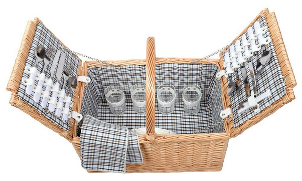 Wiklinowy koszyk piknikowy STANLEY PARK, brązowy