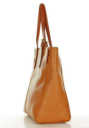 MARCO MAZZINI Elegancka torba skórzana sustainable leather bag brąz camel - min. zamówienie 20 / 50 / 100 szt.