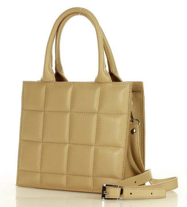 MARCO MAZZINI Nietuzinkowa Torebka kuferek skóra naturalna oryginale leather bag beż cappuccino - min. zamówienie 20 / 50 / 100 szt.