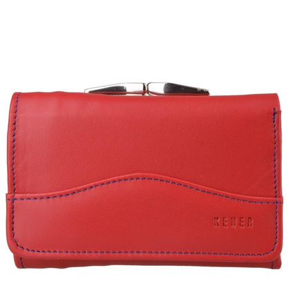 Portfel damski skórzany KEMER P25 LK Czerwony / Granatowy - min. zamówienie 20 / 50 / 100 szt.