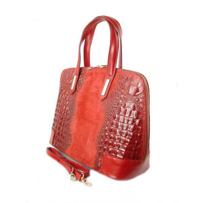 KUFEREK VERA PELLE SKÓRA A4 CZERWONA KROKODYL HIT KK1R