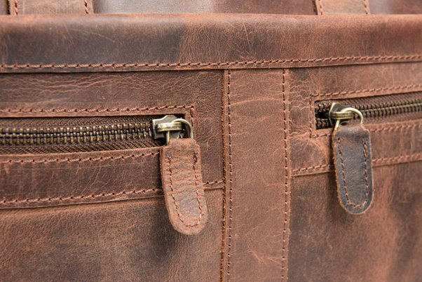 Torba skórzana męska na laptopa VOOC RDW5 brązowa