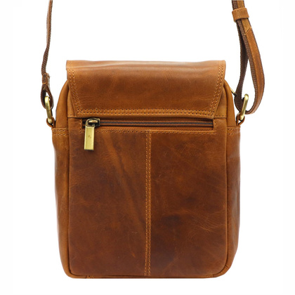 Klasyczna skórzana saszetka męska, na ramię, torebka męska