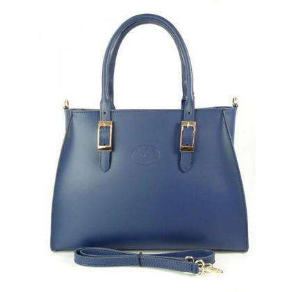 TOREBKA SKÓRZANA  NA RAMIĘ   VERA PELLE  A4  BLU JEANS   VP42BJ