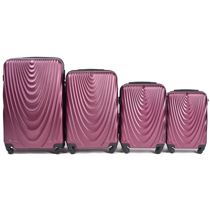 Zestaw 4 walizek 304 Bordowy