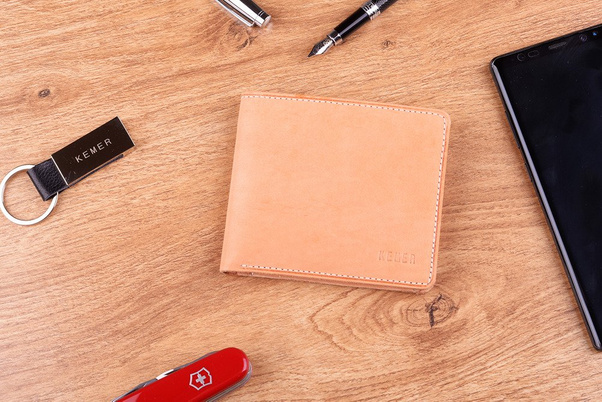 Portfel męski skórzany KEMER 331 Cielisty - min. zamówienie 20 / 50 / 100 szt.