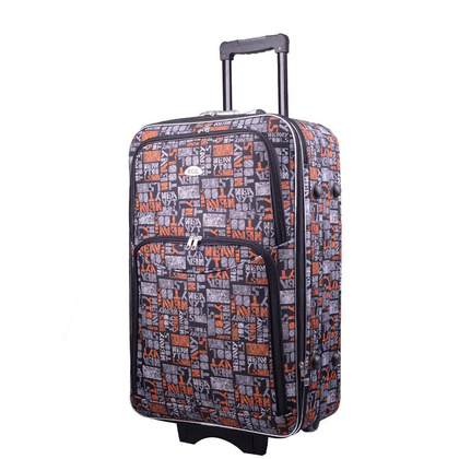 Duża walizka PELLUCCI RGL 773 L Szaro Pomarańczowa