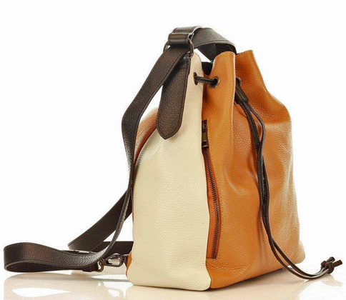 MARCO MAZZINI Miejska torebka skórzana na ramię torba plecak convertible leather bag multi kolor - min. zamówienie 20 / 50 / 100 szt.