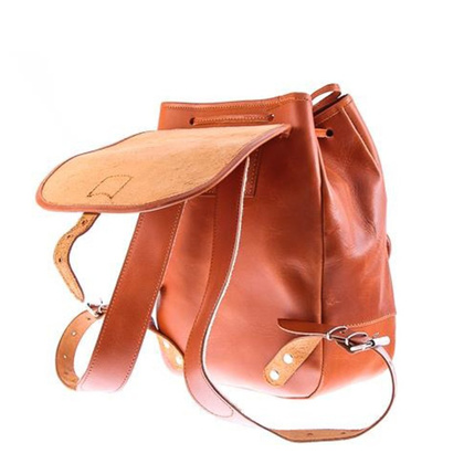 Modny plecak skórzany KEMER VOOC Vintage P1 koniak