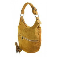 Klasyczny worek na ramię ,zamki suwaki XL A4  Shopper bag zamsz naturalny  camel W345C
