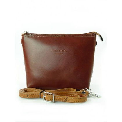 WŁOSKA  LISTONOSZKA BRĄZ Z CAMELEM - VERA PELLE RAPORTÓWKA  LVP9MC