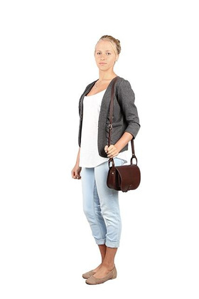 Torebka listonoszka skóra KEMER VOOC Vintage P26 Koniak