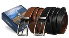 Klasyczny, dwustronny pasek męski z odczepianą klamrą