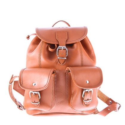 Mały plecak skórzany KEMER VOOC Vintage P2 Czarny