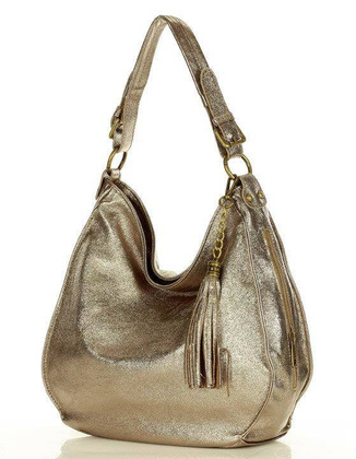 Torebka skórzana eleganc sacco MARCO MAZZINI - dark bronzo złota - min. zamówienie 20 / 50 / 100 szt.