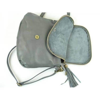 TOREBKA  SKÓRZANA LISTONOSZKA  A5  VERA PELLE SZARA  VP1017GS