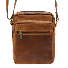 Klasyczna skórzana saszetka męska, na ramię