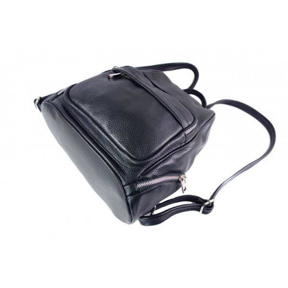 Elegancki poręczny plecak Vera Pelle Czarny VP344N