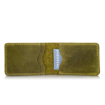 Super cienki portfel ze skóry BRØDRENE SW02 zielony - min. zamówienie 20 / 50 / 100 szt.