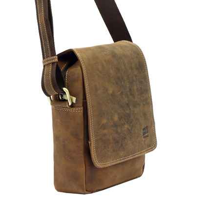 Klasyczna męska saszetka, naturalna skóra