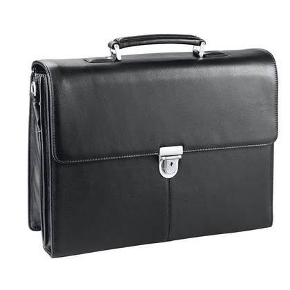 Teczka skórzana na dokumenty KEMER Czarna