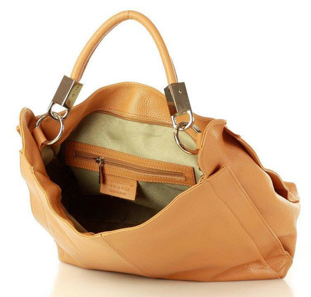 MARCO MAZZINI  Miejska torebka skórzana vera pelle classico camel - min. zamówienie 20 / 50 / 100 szt.