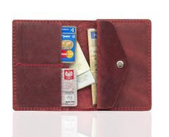 Skórzany cienki portfel BRØDRENE SW08 czerwony - min. zamówienie 20 / 50 / 100 szt.