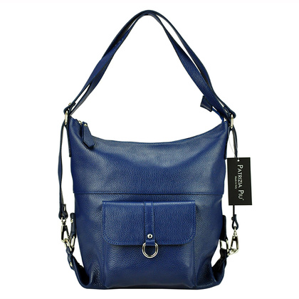 Skórzana torebka shopperka, worek, mieści a4 