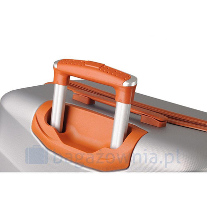 Mała walizka KEMER RGL EXCLUSIVE 6881 S Srebro brązowa