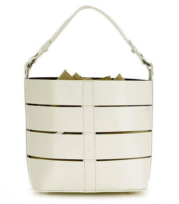MARCO MAZZINI Torba skórzana bucket letaher elegante bag biały - min. zamówienie 20 / 50 / 100 szt.