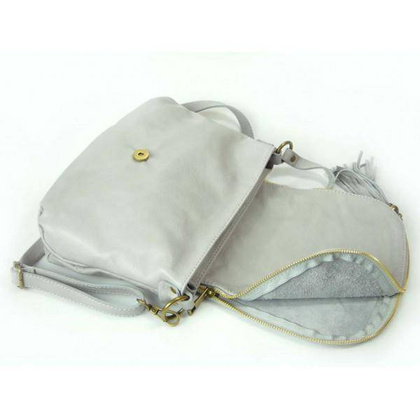 TOREBKA  SKÓRZANA LISTONOSZKA  a5  VERA PELLE  SZARA  VP1017G