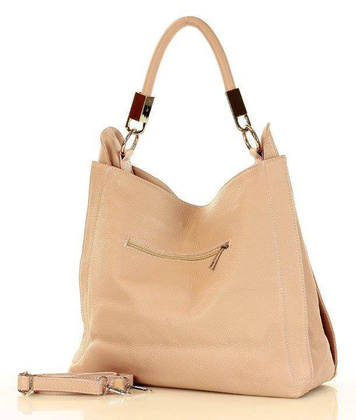 MARCO MAZZINI  Miejska torebka skórzana vera pelle classico pudrowy róż - min. zamówienie 20 / 50 / 100 szt.