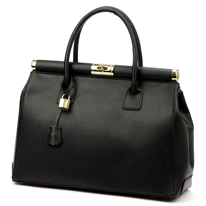 Klasyczna torebka miejska z naturalnej, miękkiej skóry licowej