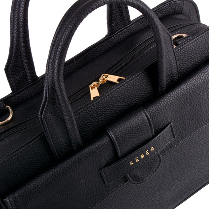 Teczka damska skórzana KEMER 091-01-SZN Czarna