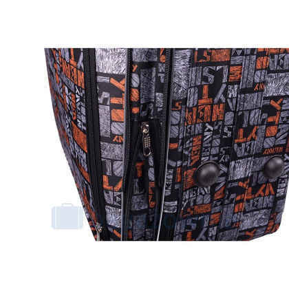 Duża walizka PELLUCCI RGL 773 L Szaro Pomarańczowa