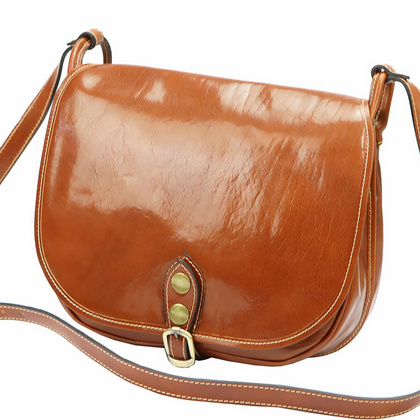 Skórzana torebka, listonoszka 8863 czerwona