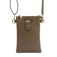 Torebka etui na smartfon, skóra naturalna, pasek