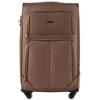 Duża walizka WINGS 214 4K L Jasnobrązowa