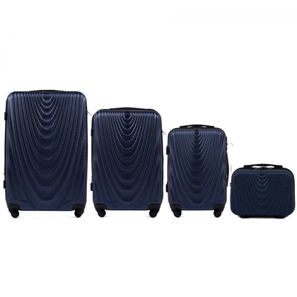 Zestaw 3 walizek + Kuferek WINGS 304 Granatowy