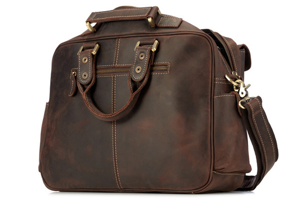 Torba skórzana na laptop 15,6" KEMER VOOC XC1 Czekoladowy brąz