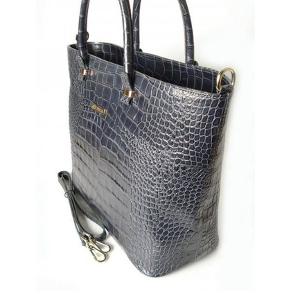 TOREBKI ALIGATOR GRAFIT WŁOSKA SKÓRA POJEMNA TECZKA KUFER A4  TA5044G2