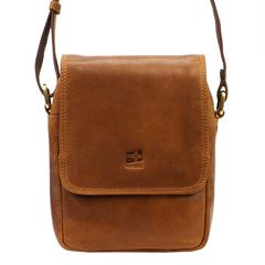 Klasyczna skórzana saszetka męska, na ramię, torebka męska