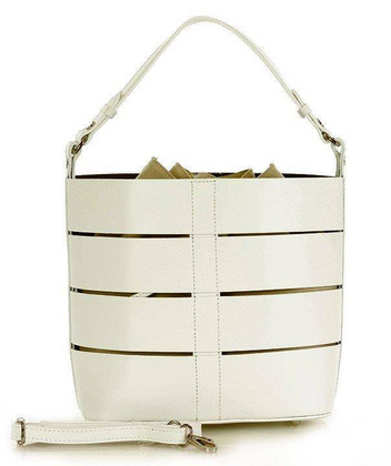 MARCO MAZZINI Torba skórzana bucket letaher elegante bag biały - min. zamówienie 20 / 50 / 100 szt.
