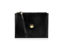 Skórzana kosmetyczka damska FK04 Solier czarna - min. zamówienie 20 / 50 / 100 szt.